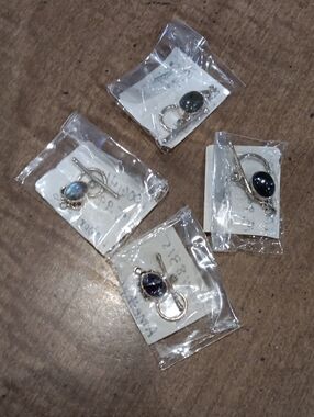 Silvertone Blue Stone Jewerly Making Supplies- Blue